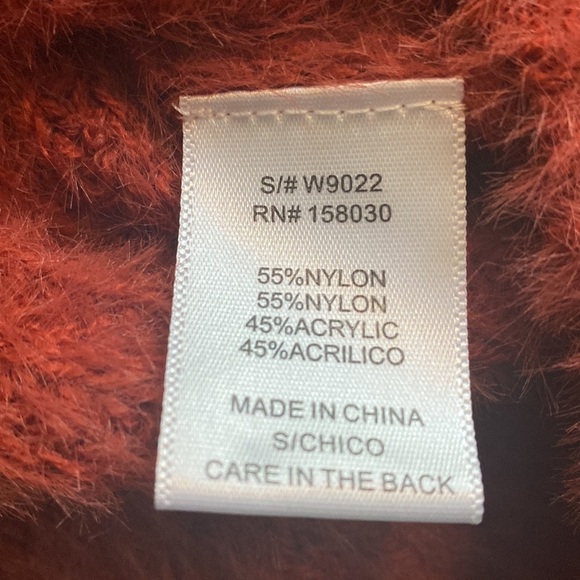 Love Tree Small Teen Girls Women's Orange Button Down Cropped Sweater Preowned - Picture 4 of 5